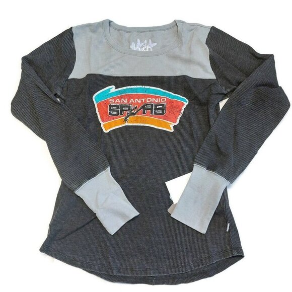 NBA San Antonio Spurs Blindside Thermal Top Sweatshirt Womens Size 3X Touch Gray - Picture 1 of 6